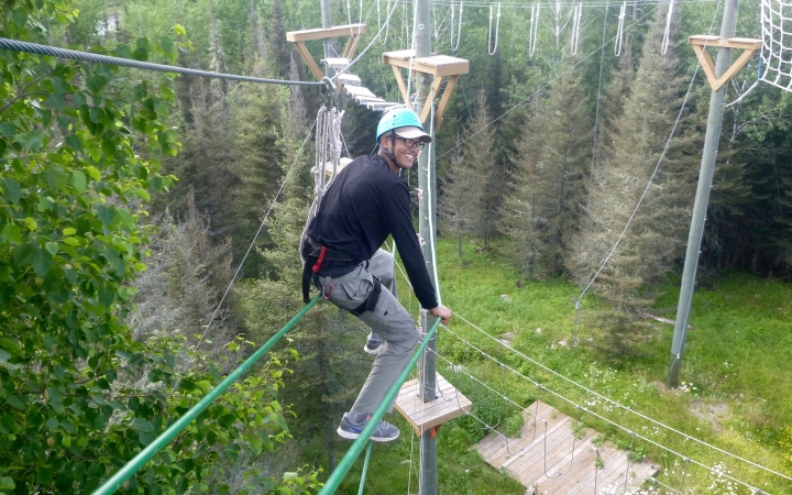 ropes course on outdoor leadership course
